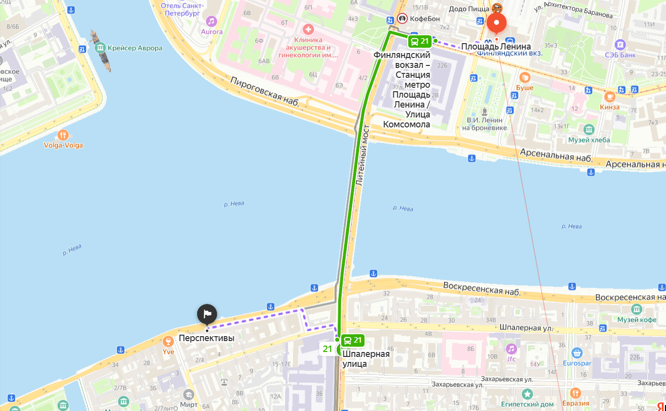 Схема проезда от метро Площадь Ленина
